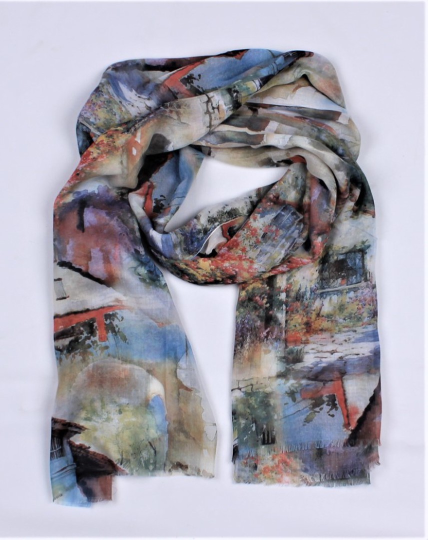 Alice & Lily printed scarf blue Style : SC/4869BLU image 0